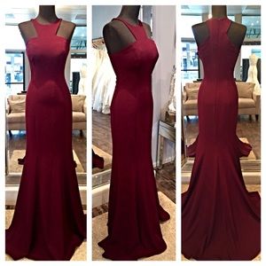 Jovani Burgundy Evening Gown